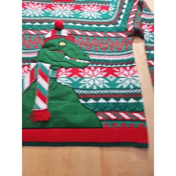 Dinosaur T-Rex Ugly Christmas Sweater 33 Degrees Men's Size XXL - Picture 14 of 16